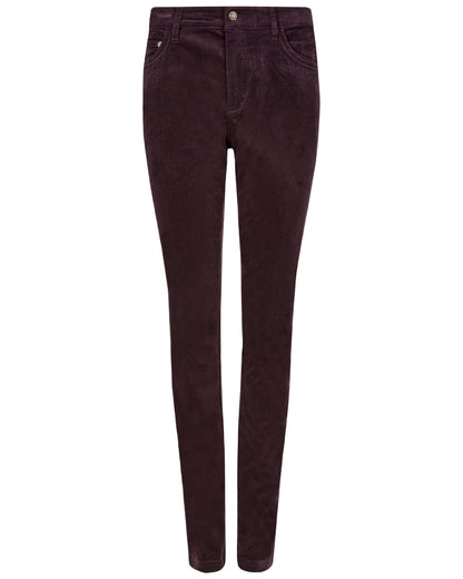 Plum Coloured Dubarry Womens Honeysuckle Jeans on white background 