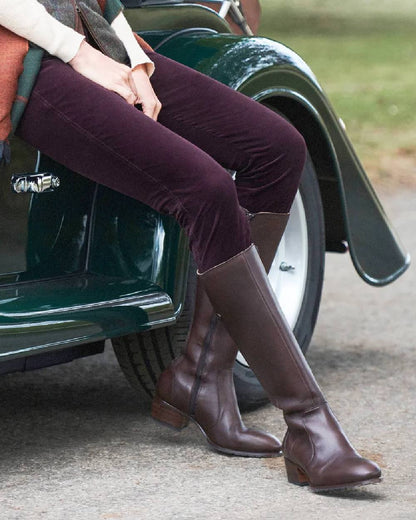 Plum Coloured Dubarry Womens Honeysuckle Jeans on white background 