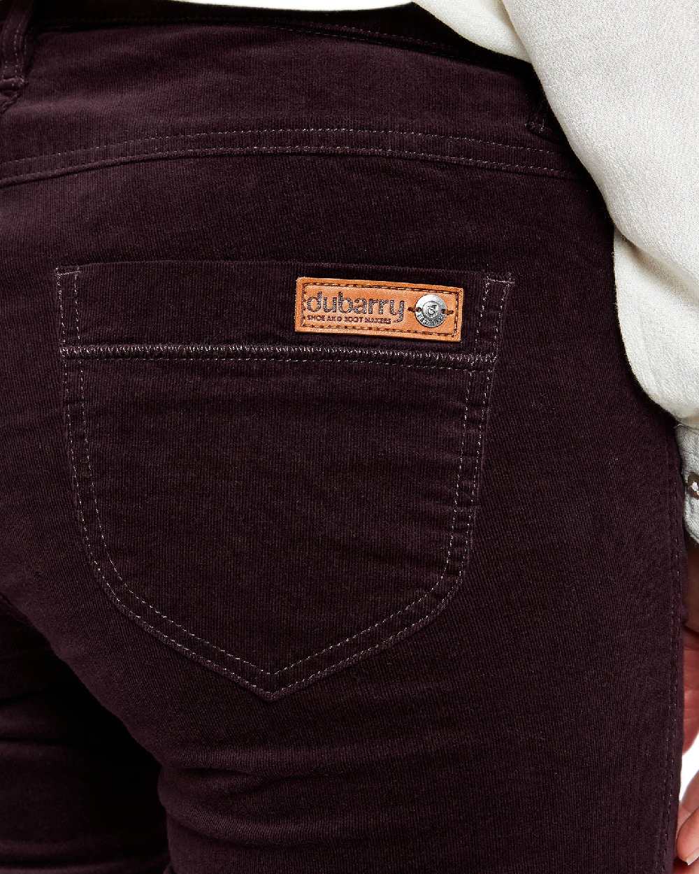 Ruby Coloured Dubarry Womens Honeysuckle Jeans on white background 