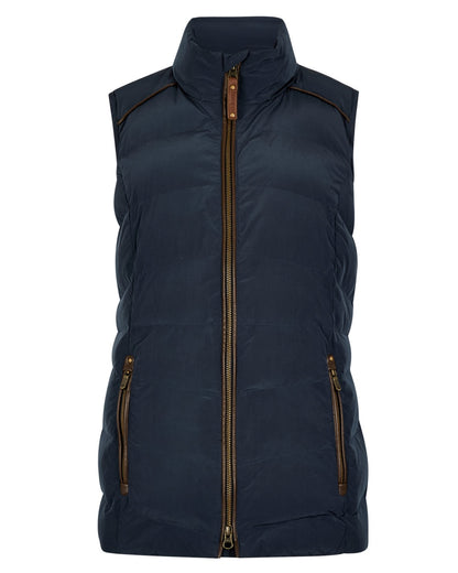 Navy coloured Dubarry Womens Kilcarey Quilted Gilet on white background 