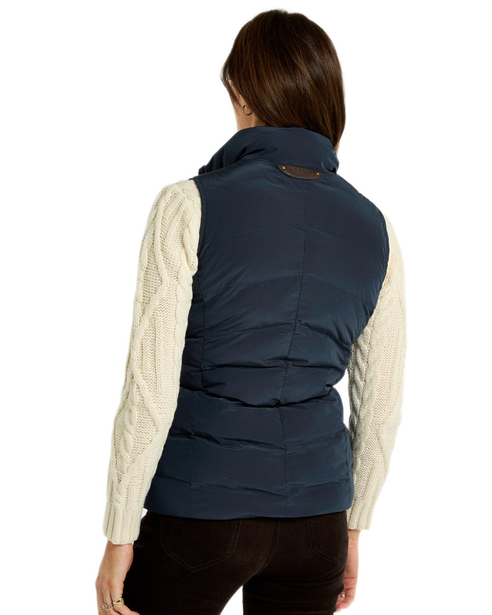 Navy coloured Dubarry Womens Kilcarey Quilted Gilet on white background 