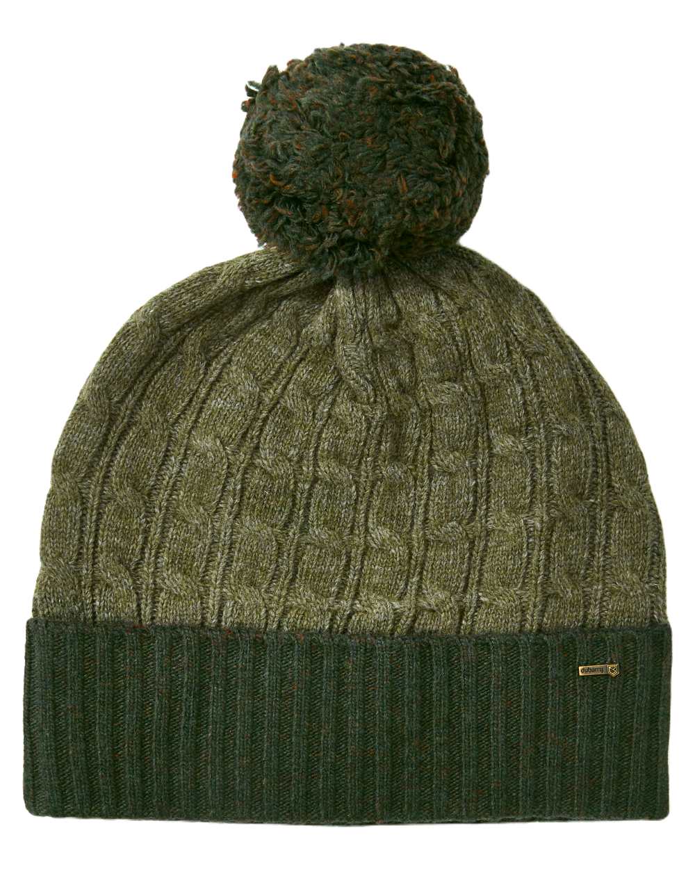 Olive coloured Dubarry Womens Meehan Knitted Hat on white background 