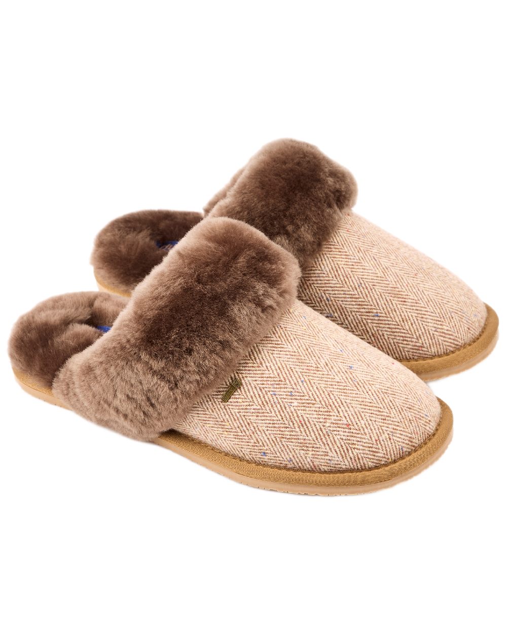 Camel Coloured Dubarry Womens Mullingar Mule Slippers on white background 