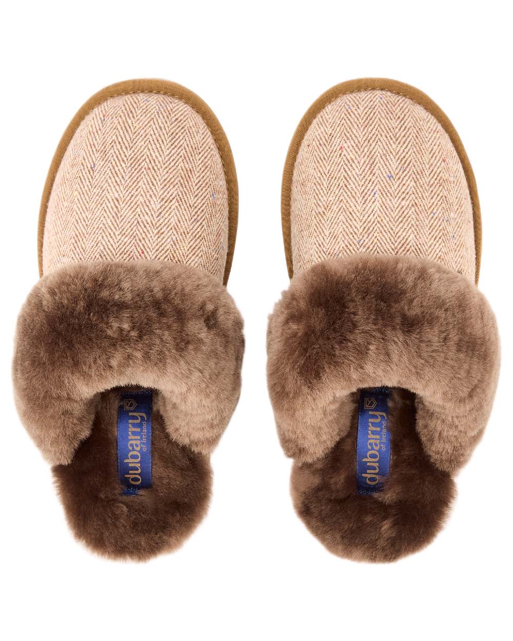 Camel Coloured Dubarry Womens Mullingar Mule Slippers on white background 