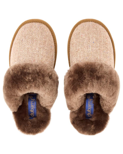 Camel Coloured Dubarry Womens Mullingar Mule Slippers on white background 