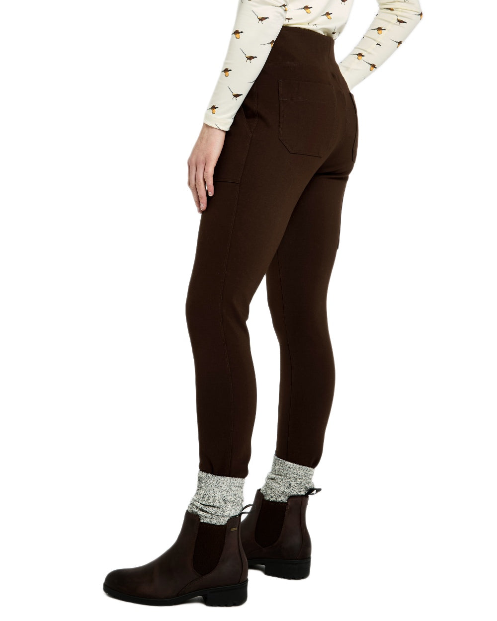 Bourbon coloured Dubarry Womens Pepperwort Leggings on white background 