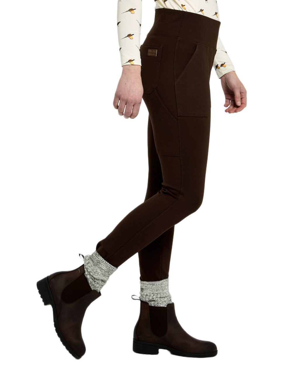 Bourbon coloured Dubarry Womens Pepperwort Leggings on white background 