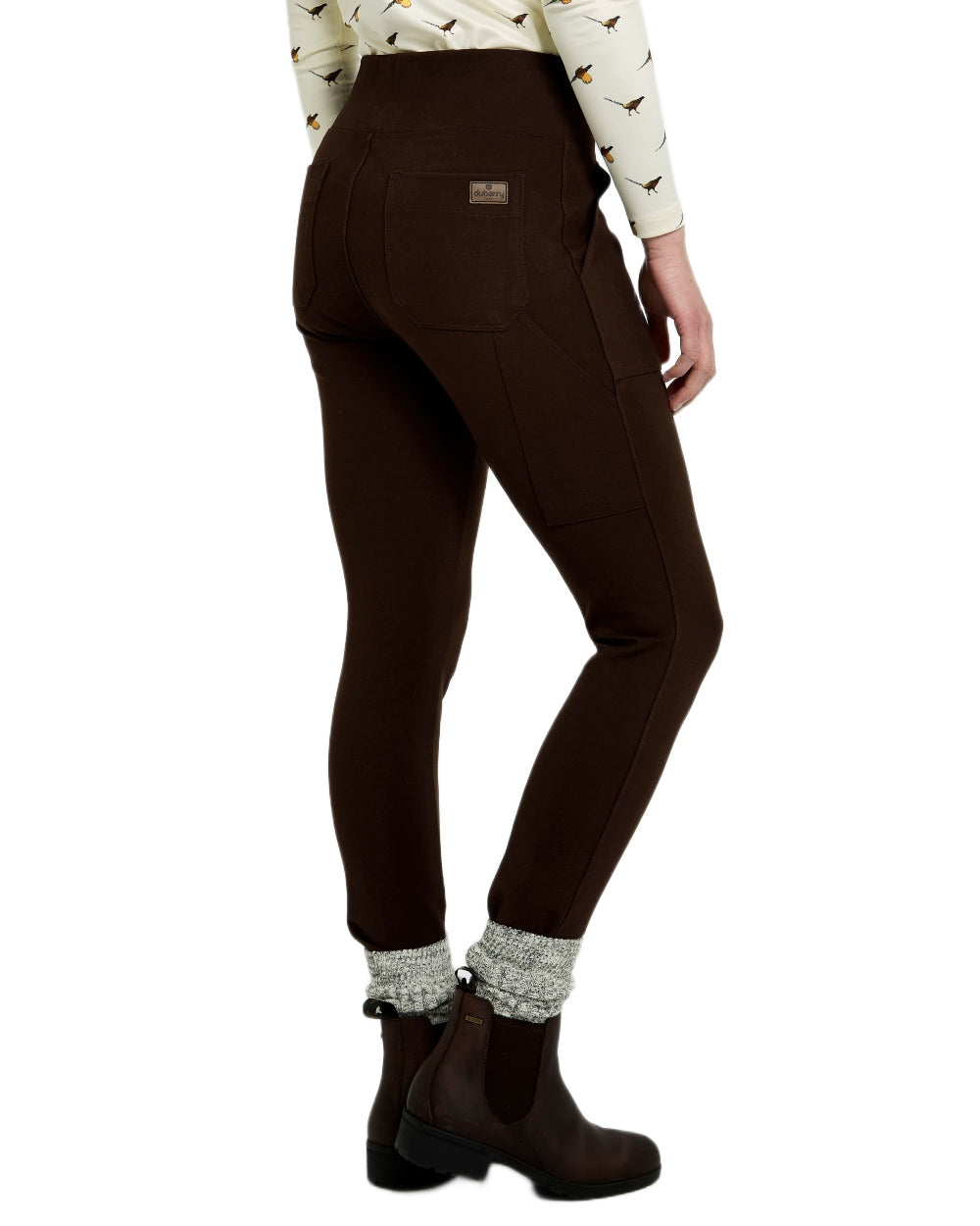 Bourbon coloured Dubarry Womens Pepperwort Leggings on white background 