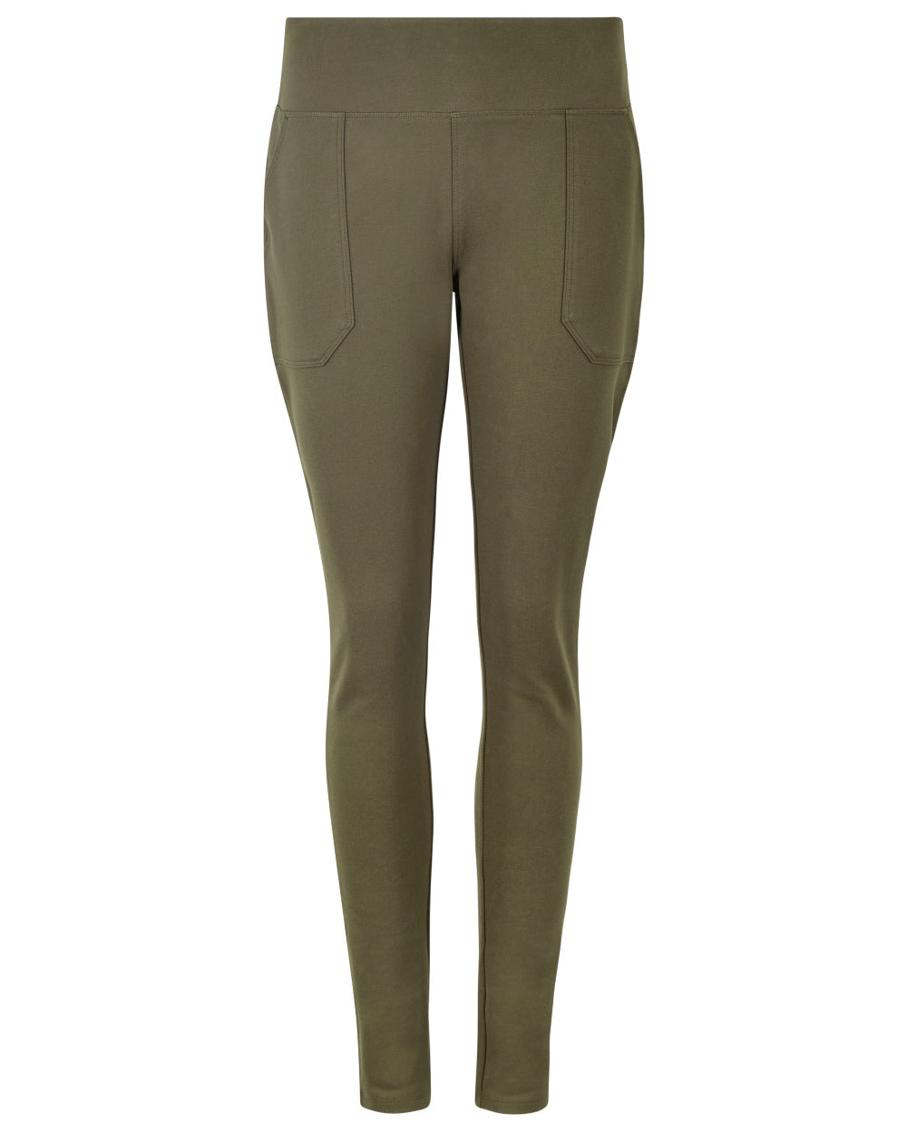 Olive coloured Dubarry Womens Pepperwort Leggings on white background 