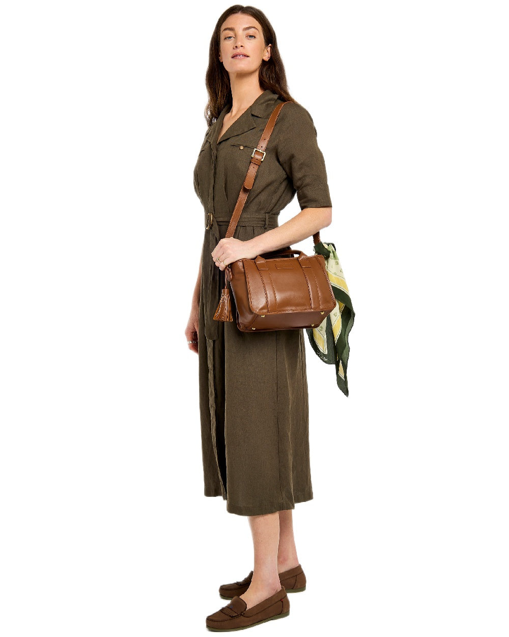 Caramel Coloured Dubarry Womens Ramelton Leather Handbag on white background 