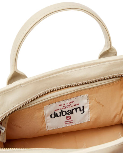 Oyster Coloured Dubarry Womens Ramelton Leather Handbag on white background 