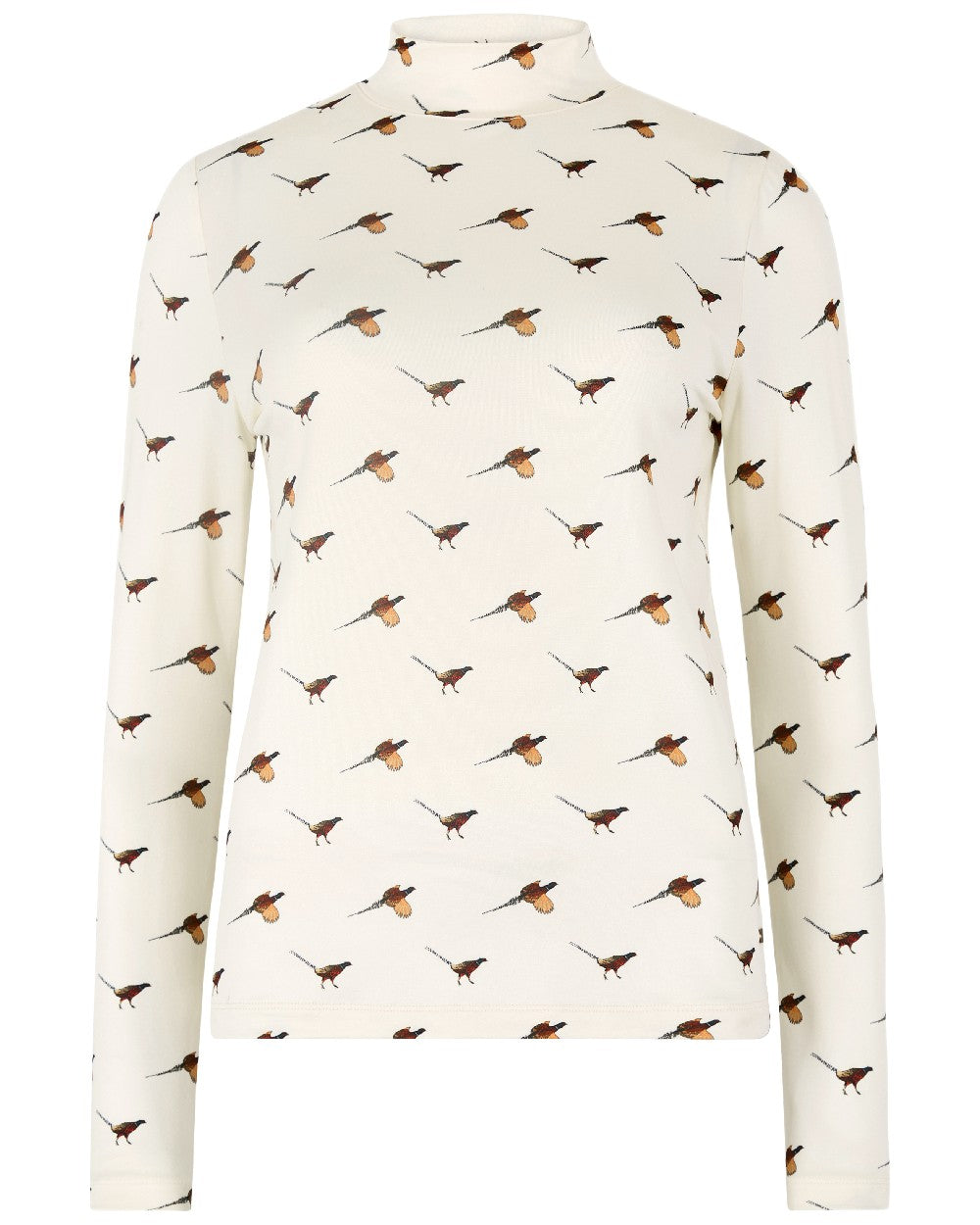 Cream Coloured Dubarry Womens Reynolds Printed Top on white background 