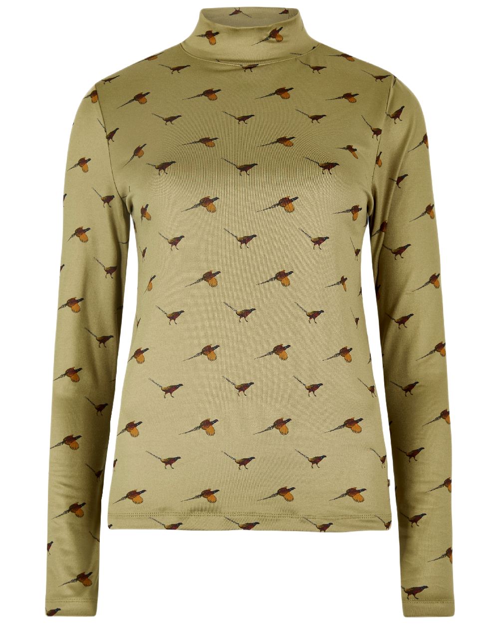 Dusky Green Coloured Dubarry Womens Reynolds Printed Top on white background 