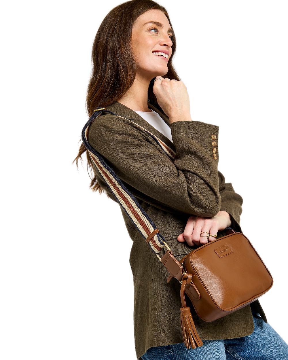 Caramel Coloured Dubarry Womens Rostrevor Cross Body Bag on white background 