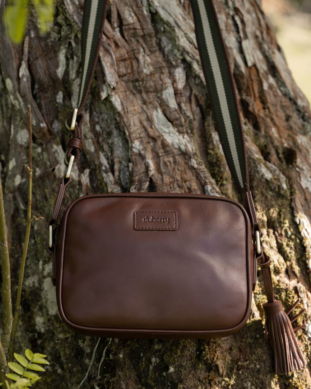 Cedar Coloured Dubarry Womens Rostrevor Cross Body Bag on outdoor background 