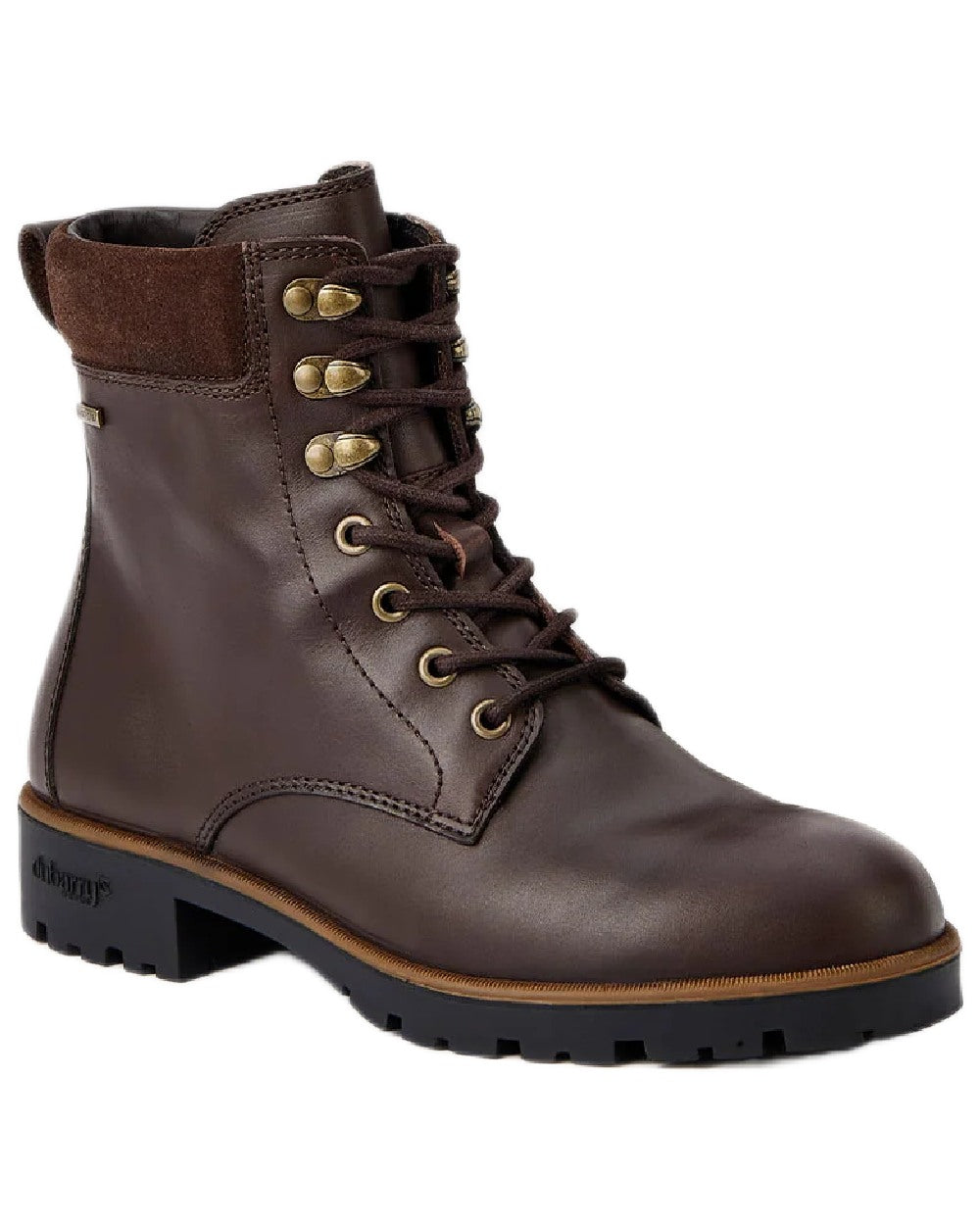 Mahogany Coloured Dubarry Womens Strokestown Boots on white background 