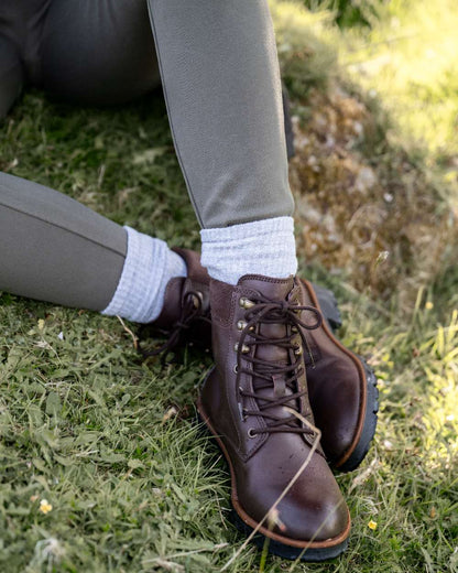 Mahogany Coloured Dubarry Womens Strokestown Boots on outdoor background 