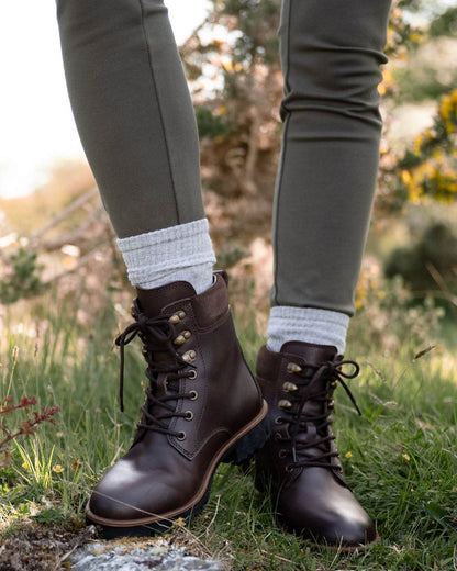 Mahogany Coloured Dubarry Womens Strokestown Boots on outdoor background 