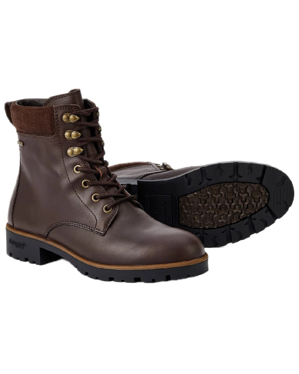 Mahogany Coloured Dubarry Womens Strokestown Boots on white background 