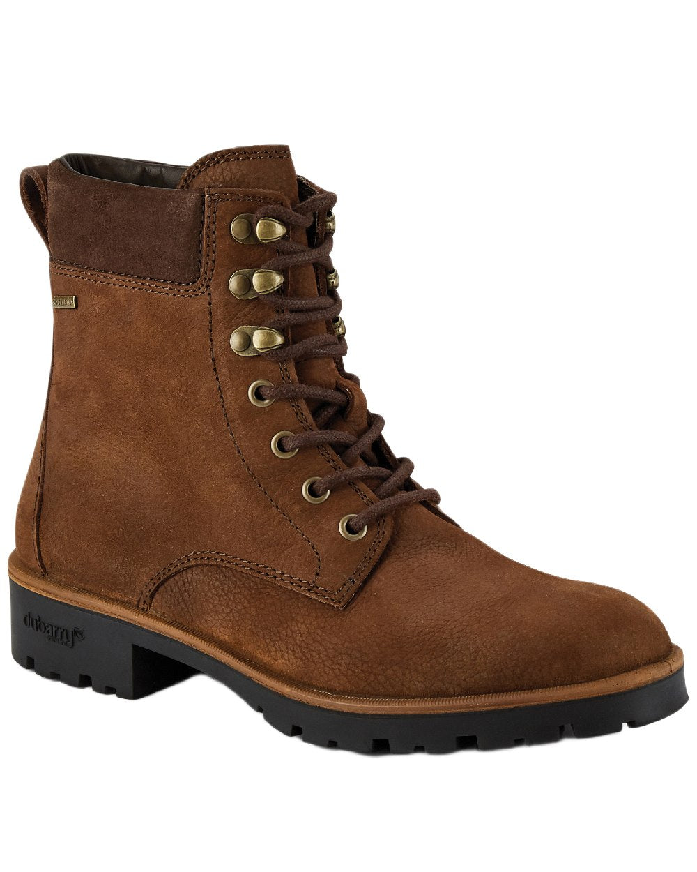 Walnut Coloured Dubarry Womens Strokestown Boots on white background 