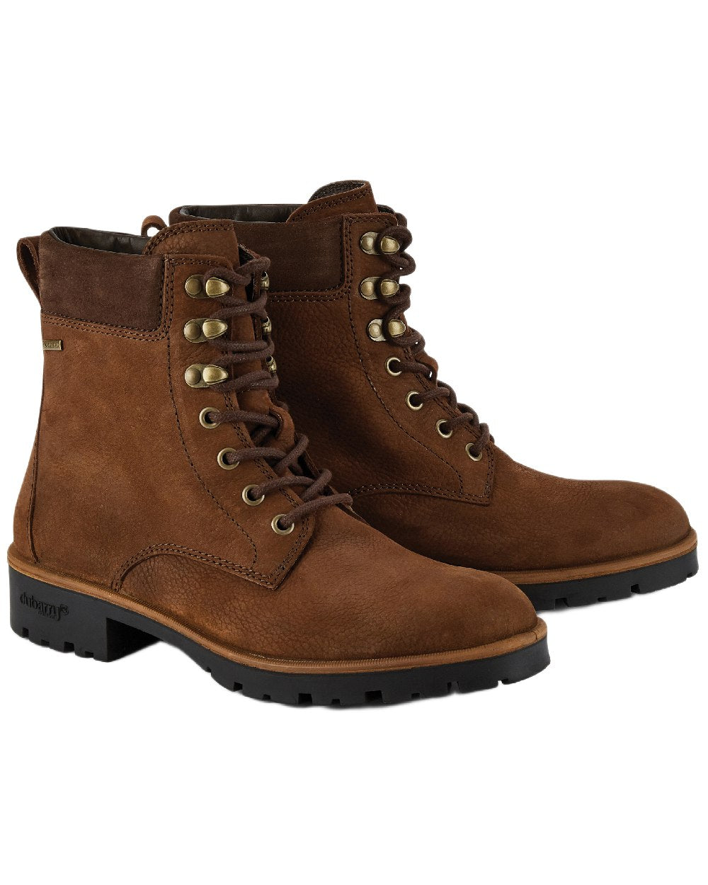 Walnut Coloured Dubarry Womens Strokestown Boots on white background 