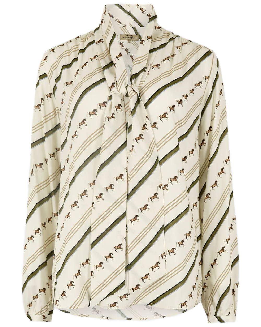 Ivory Coloured Dubarry Womens Sweetalison Tie-Neck Blouse on white background 