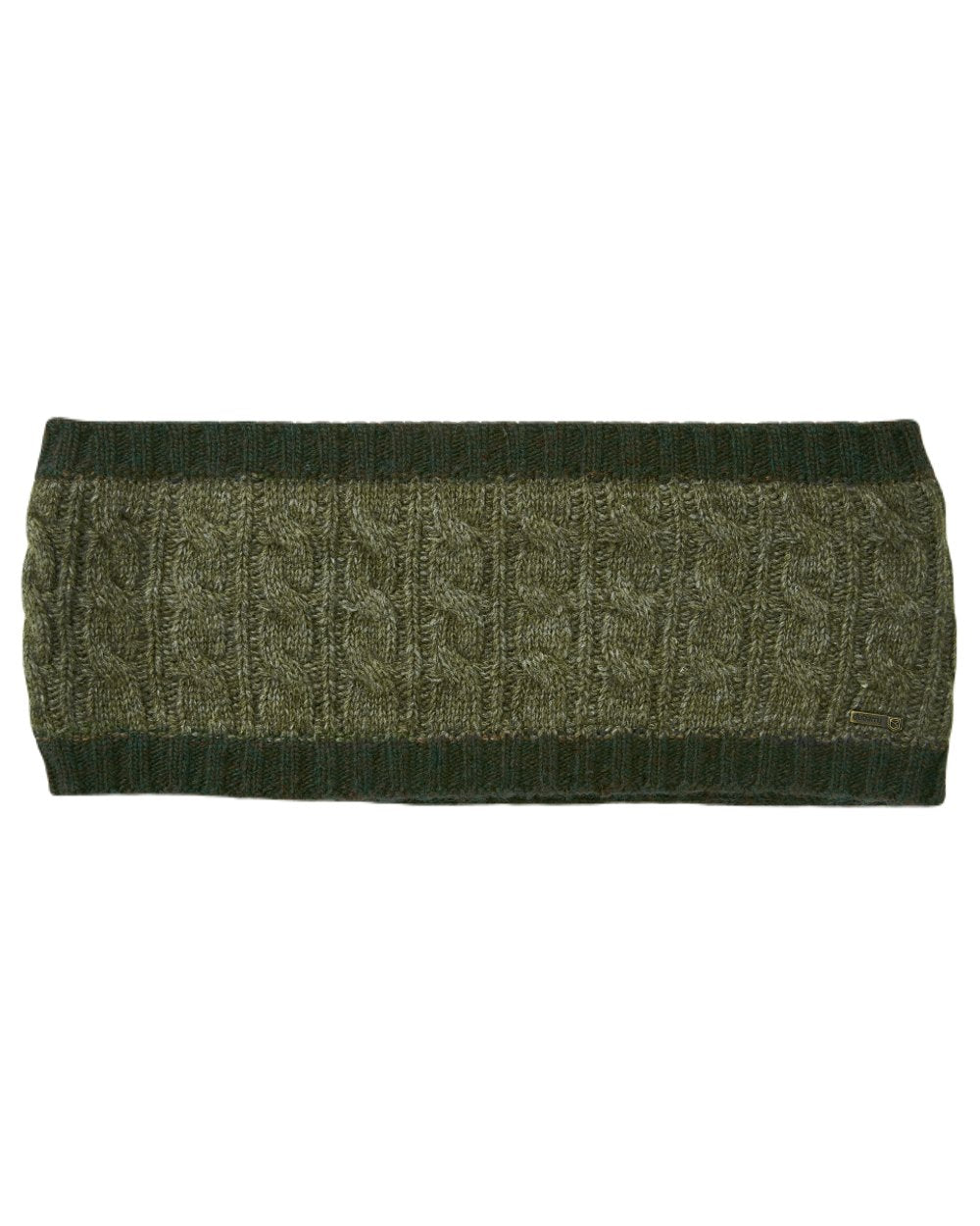 Olive coloured Dubarry Womens Walton Knitted Headband on white background 