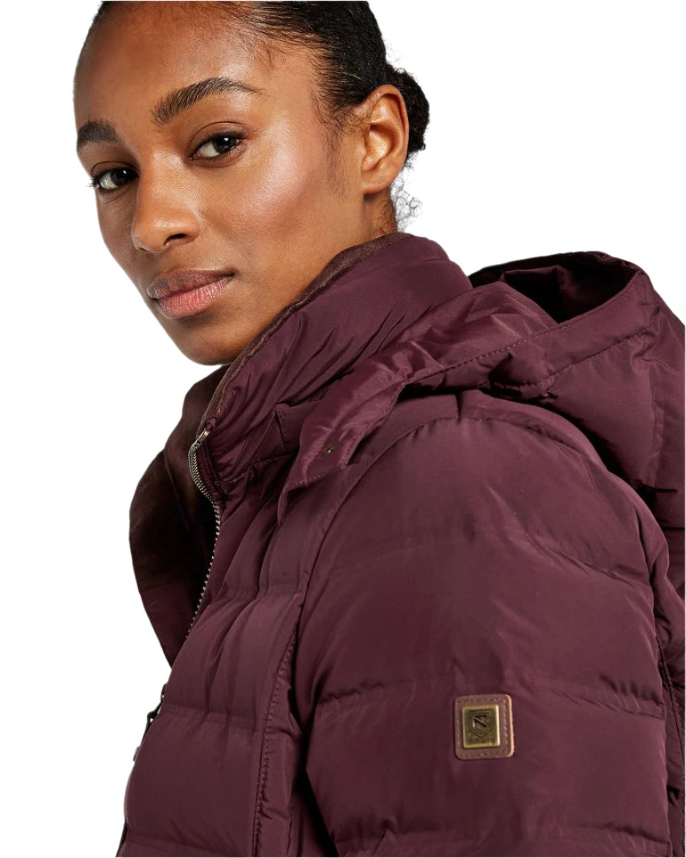 Currant Coloured Dubarry Ballybrophy Quilted Jacket On A White Background 