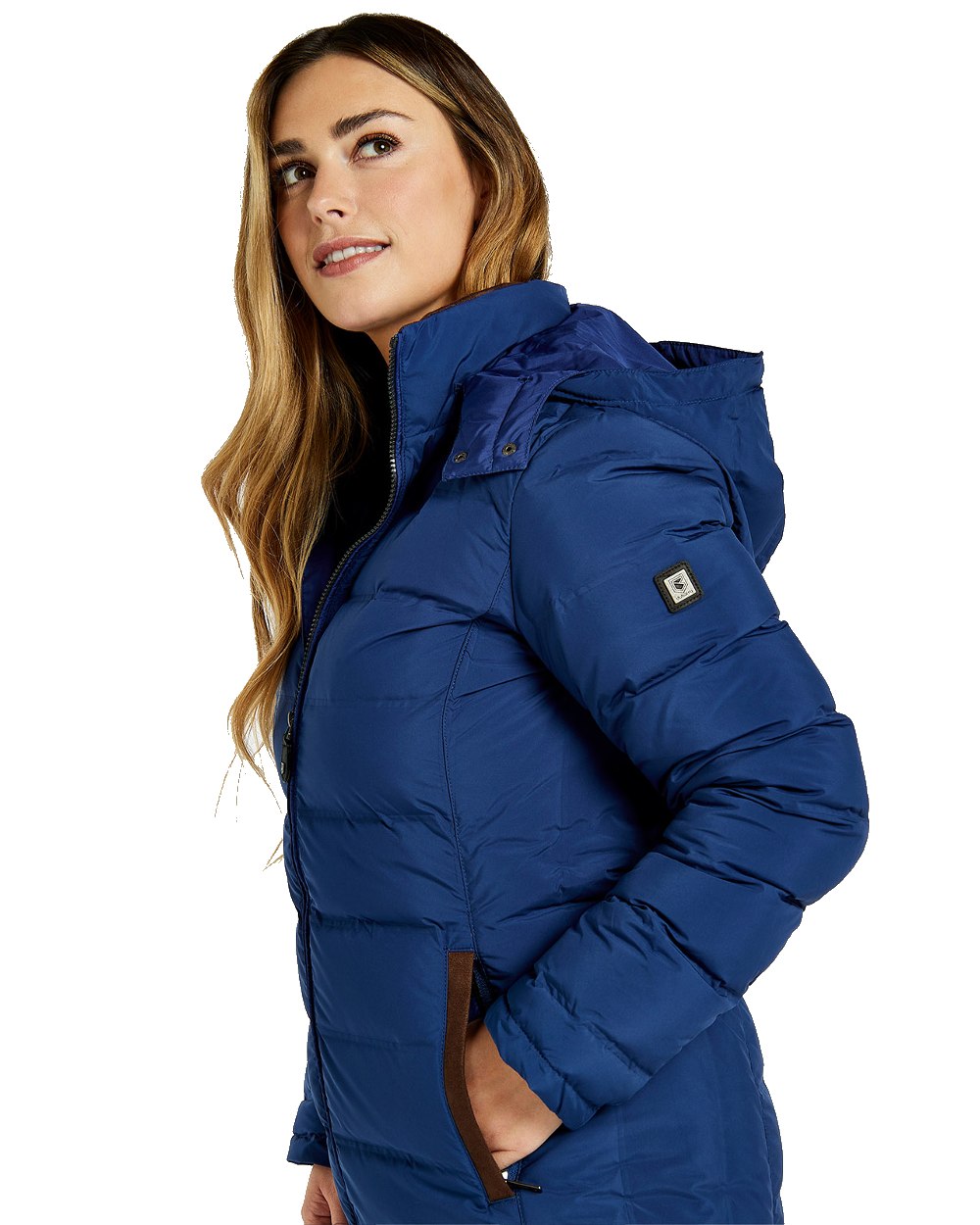 Peacock Blue Coloured Dubarry Ballybrophy Quilted Jacket On A White Background 