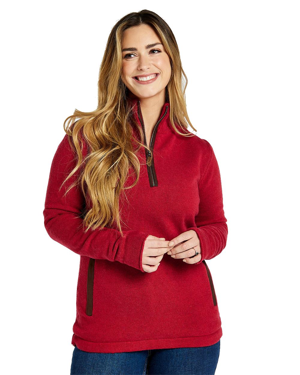 Dubarry Morrisey Zip Neck Sweater in Cardinal 