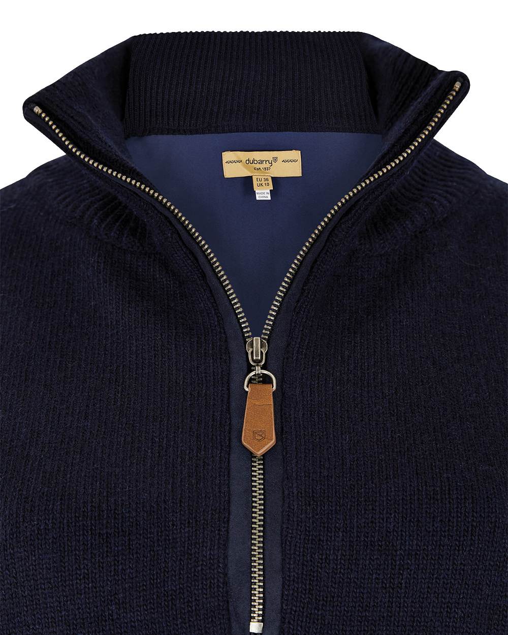 Dubarry Morrisey Zip Neck Sweater in Navy 