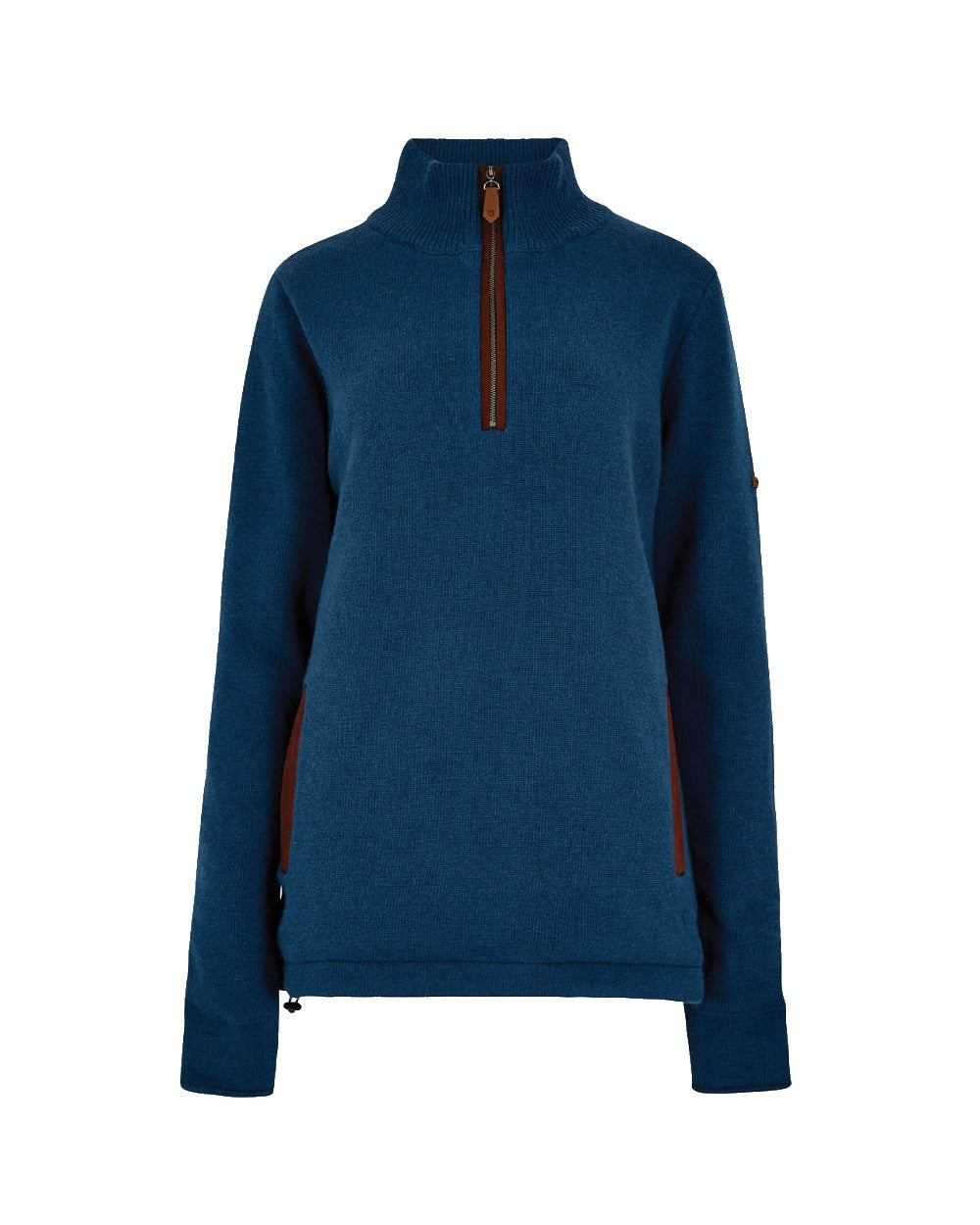 Dubarry Morrisey Zip Neck Sweater in Peacock Blue 