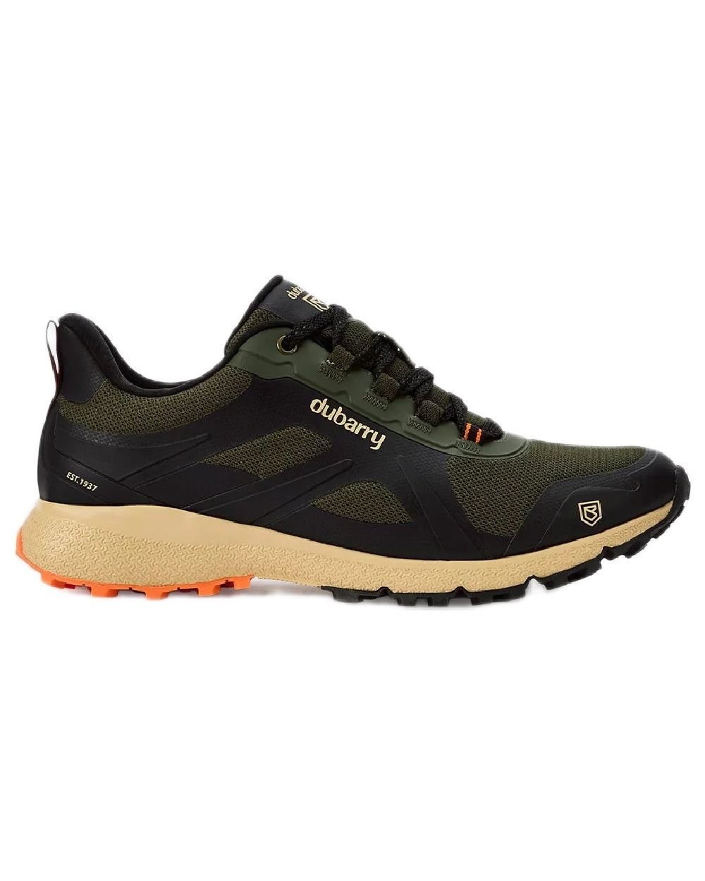 Black Multi coloured Dubarry Kempton Waterproof Breathable Sneaker on white background 