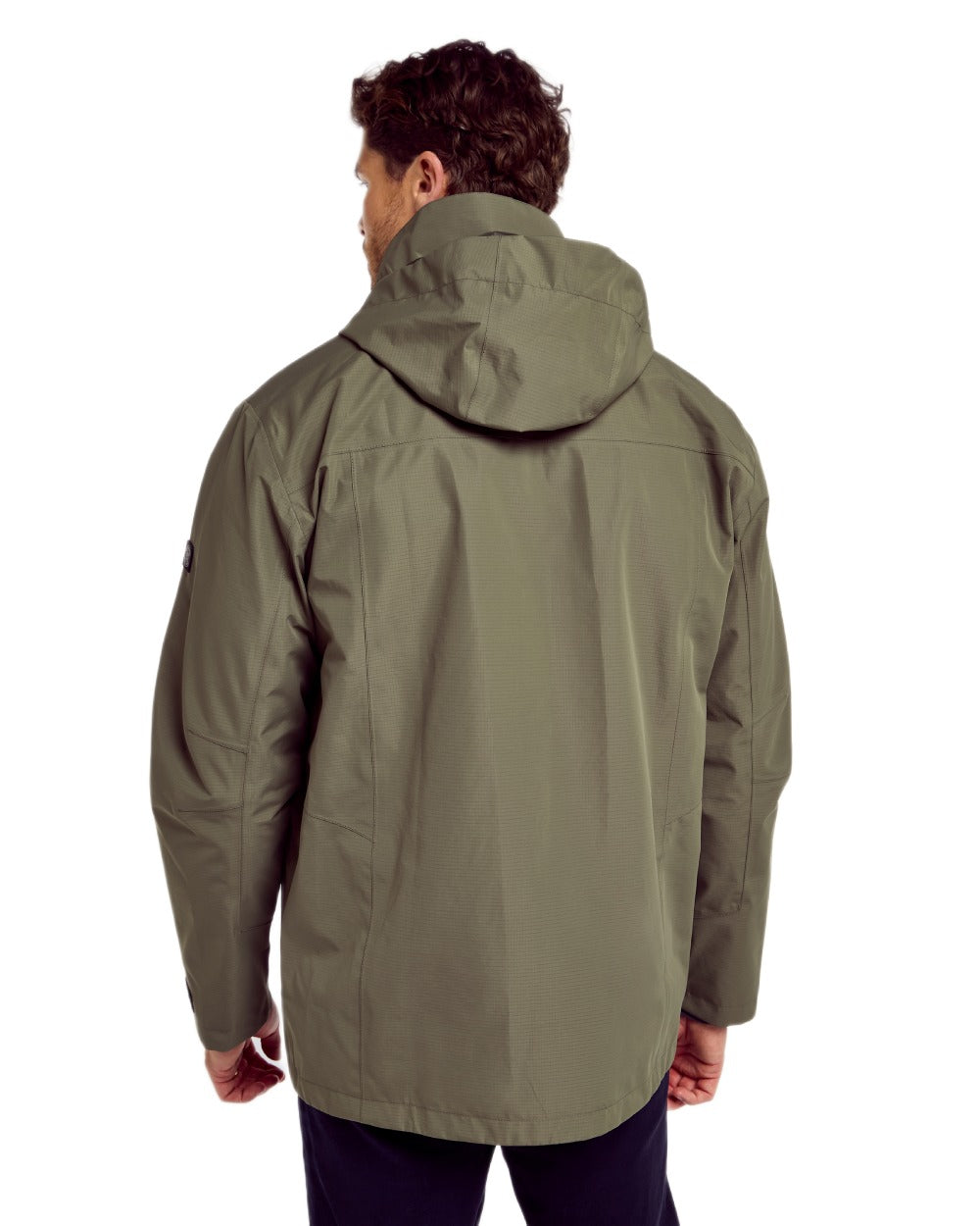 Kelp coloured Dubarry Mens Crossbarry Waterproof Jacket on white background 