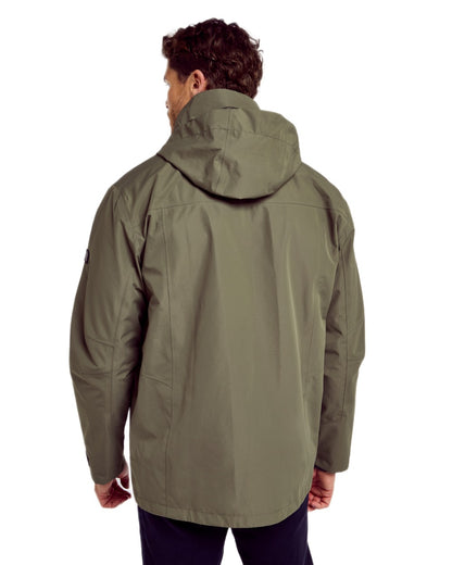 Kelp coloured Dubarry Mens Crossbarry Waterproof Jacket on white background 