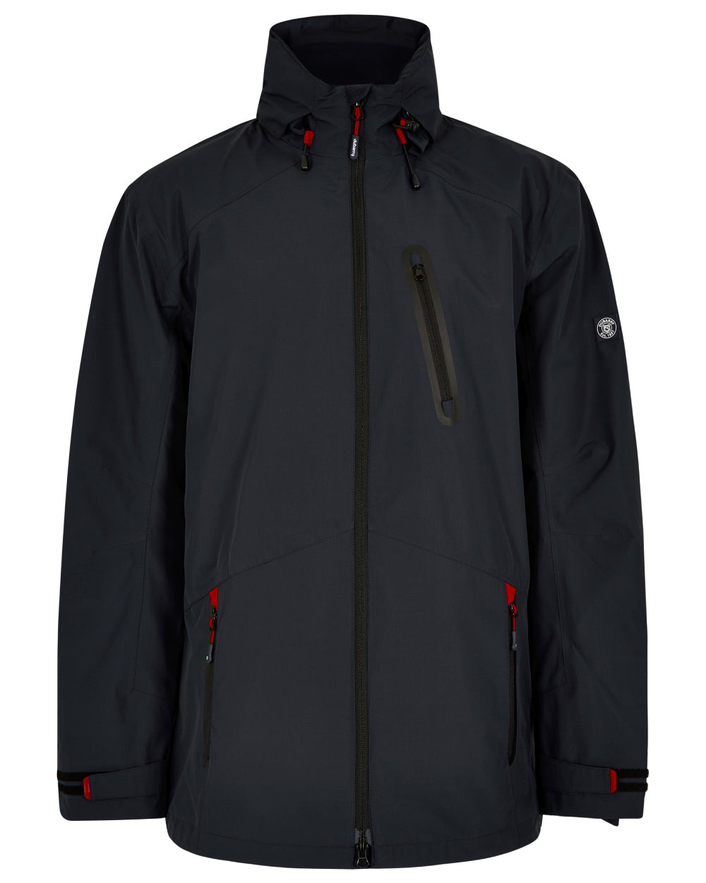 Navy coloured Dubarry Mens Crossbarry Waterproof Jacket on white background 