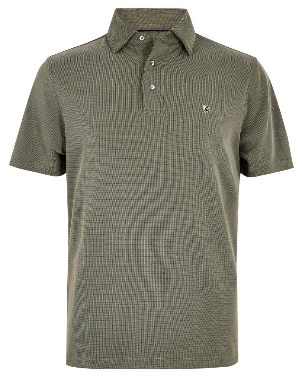 Olive coloured Dubarry Mens Gilligan Tencel Modal Polo T-Shirt on white background 