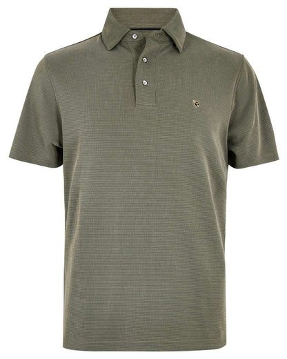 Olive coloured Dubarry Mens Gilligan Tencel Modal Polo T-Shirt on white background 