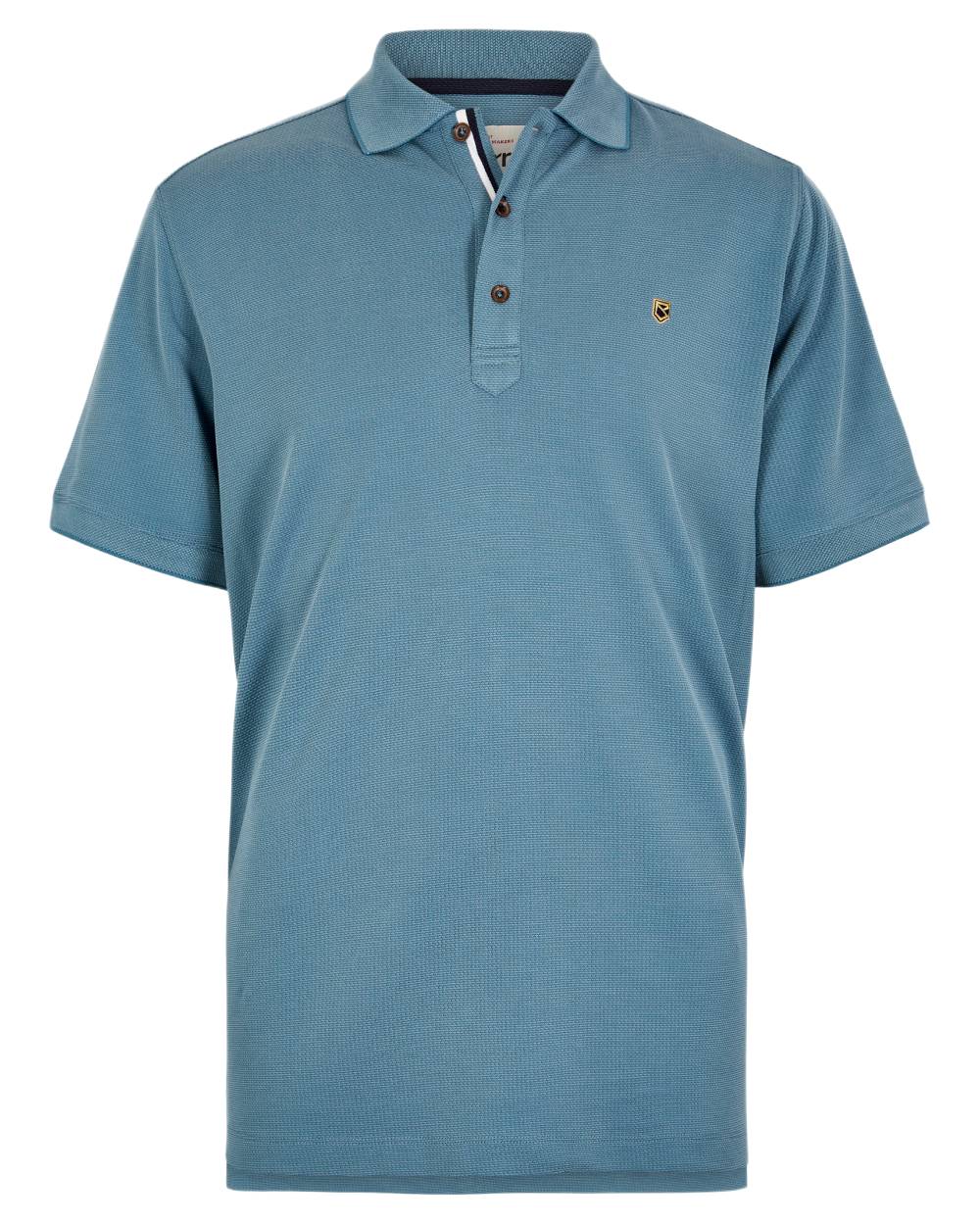 Indigo Coloured Dubarry Mens Morrison Polo Shirt on white background 
