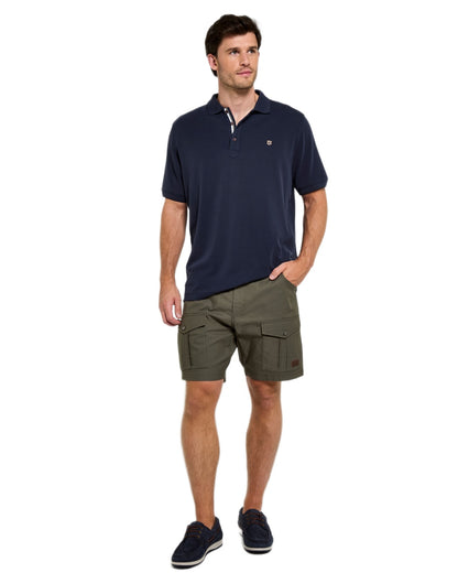 Ink Navy Coloured Dubarry Mens Morrison Polo Shirt on white background 