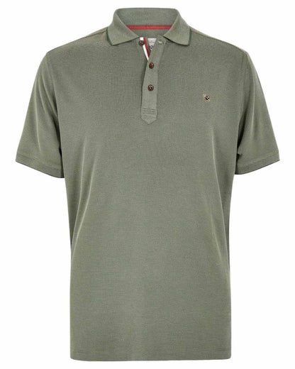 Kelp Coloured Dubarry Mens Morrison Polo Shirt on white background 