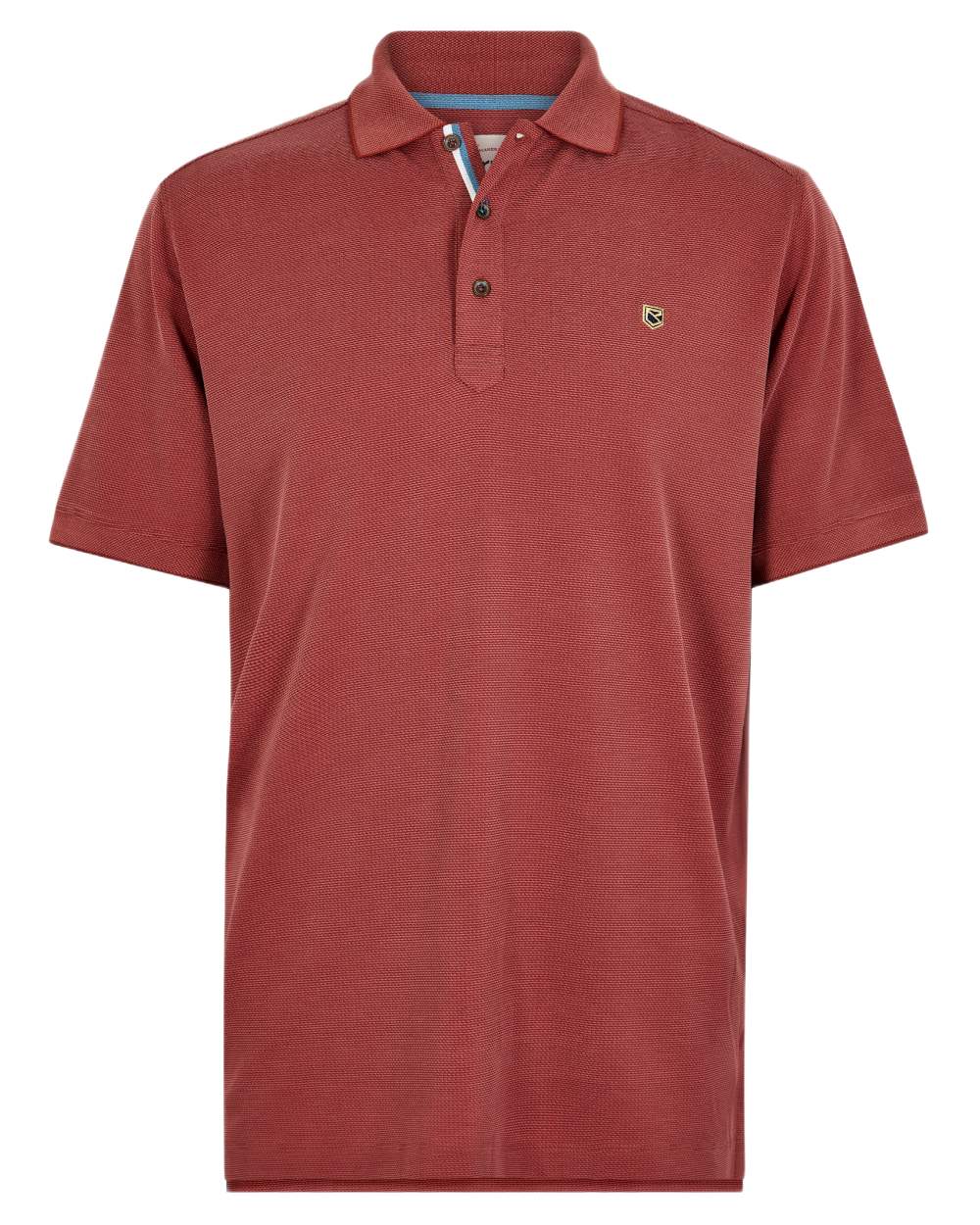 Wine Red Coloured Dubarry Mens Morrison Polo Shirt on white background 