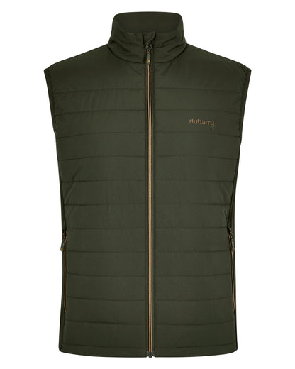 Olive coloured Dubarry Mens Solent Lightweight Hybrid Gilet on white background 