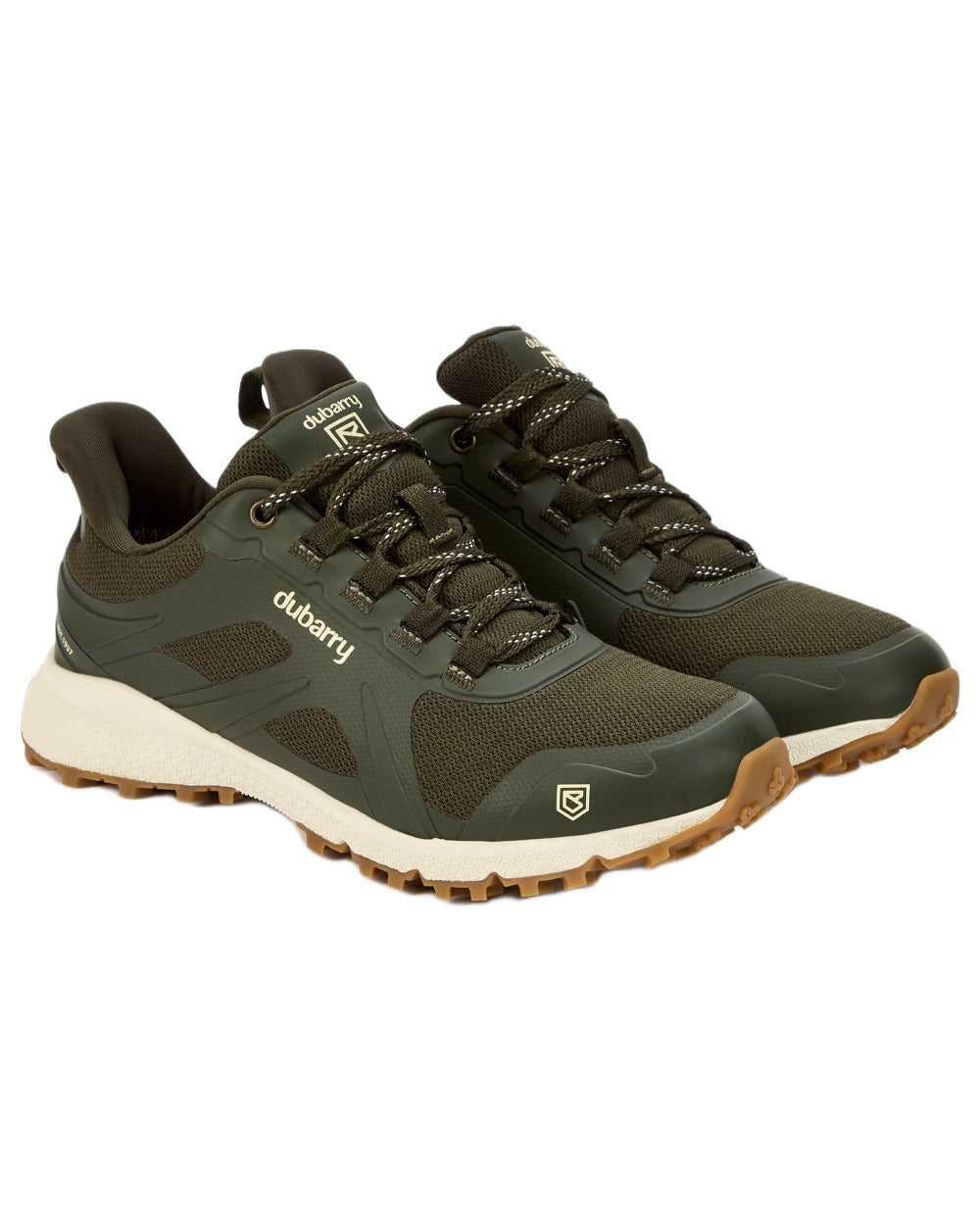Olive coloured Dubarry Womens Curragh All Weather Sneaker on white background 
