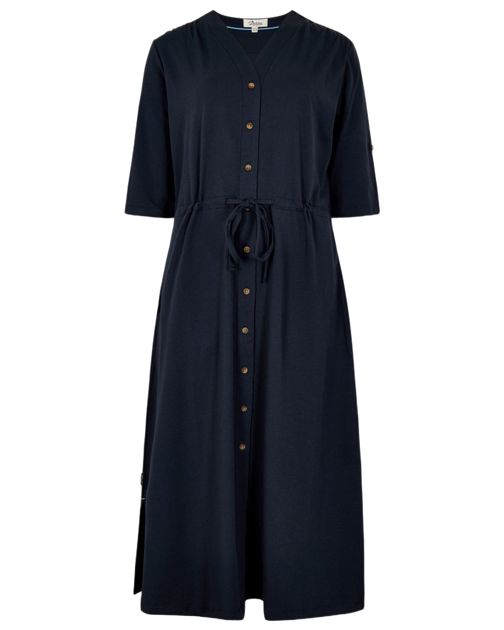 Navy coloured Dubarry Womens Hanlon Midi Length Shirt Dress on white background 