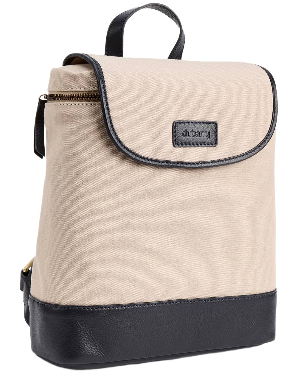 Navy coloured Dubarry Womens Rosegreen Canvas Backpack on white background 