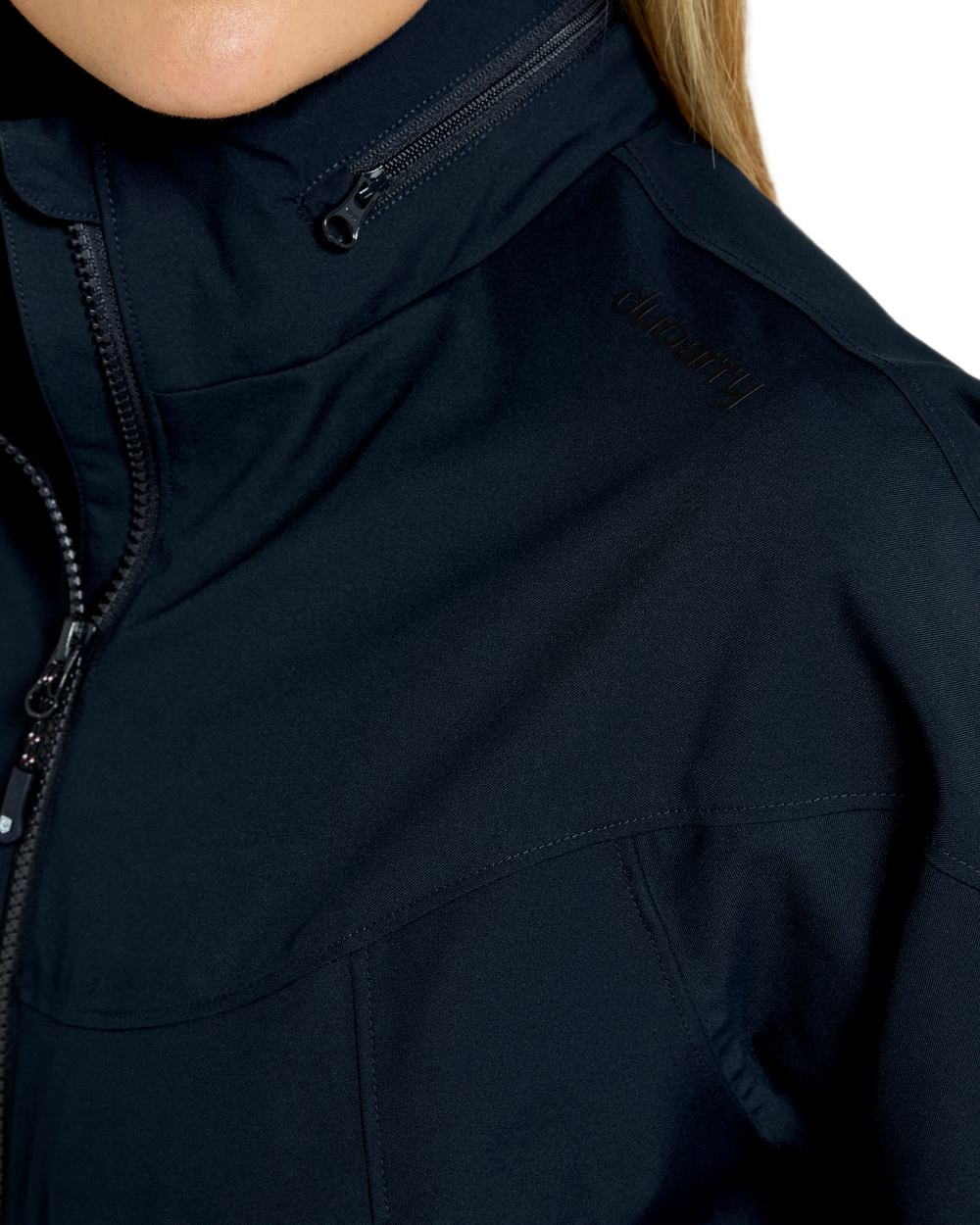Navy coloured Dubarry Womens Sandycove Raincoat on white background 