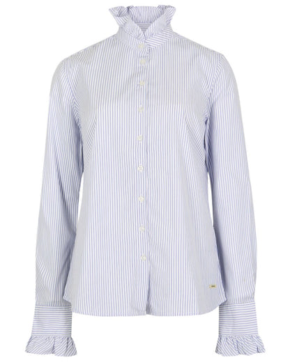 Blue Multi coloured Dubarry Womens Wisteria Stripe Shirt on white background 