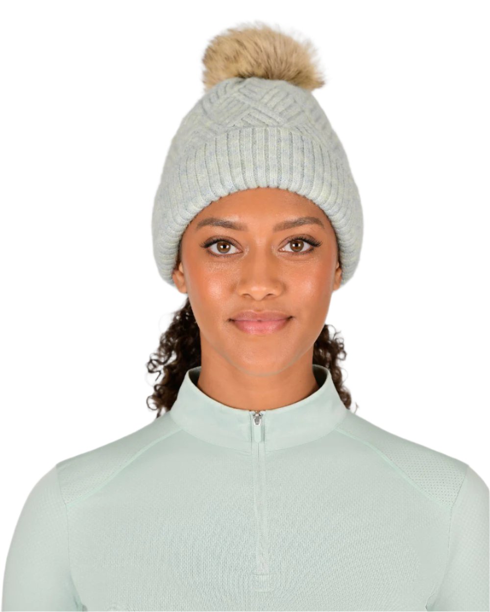 Green Marle coloured Dublin Bea Beanie on white background 