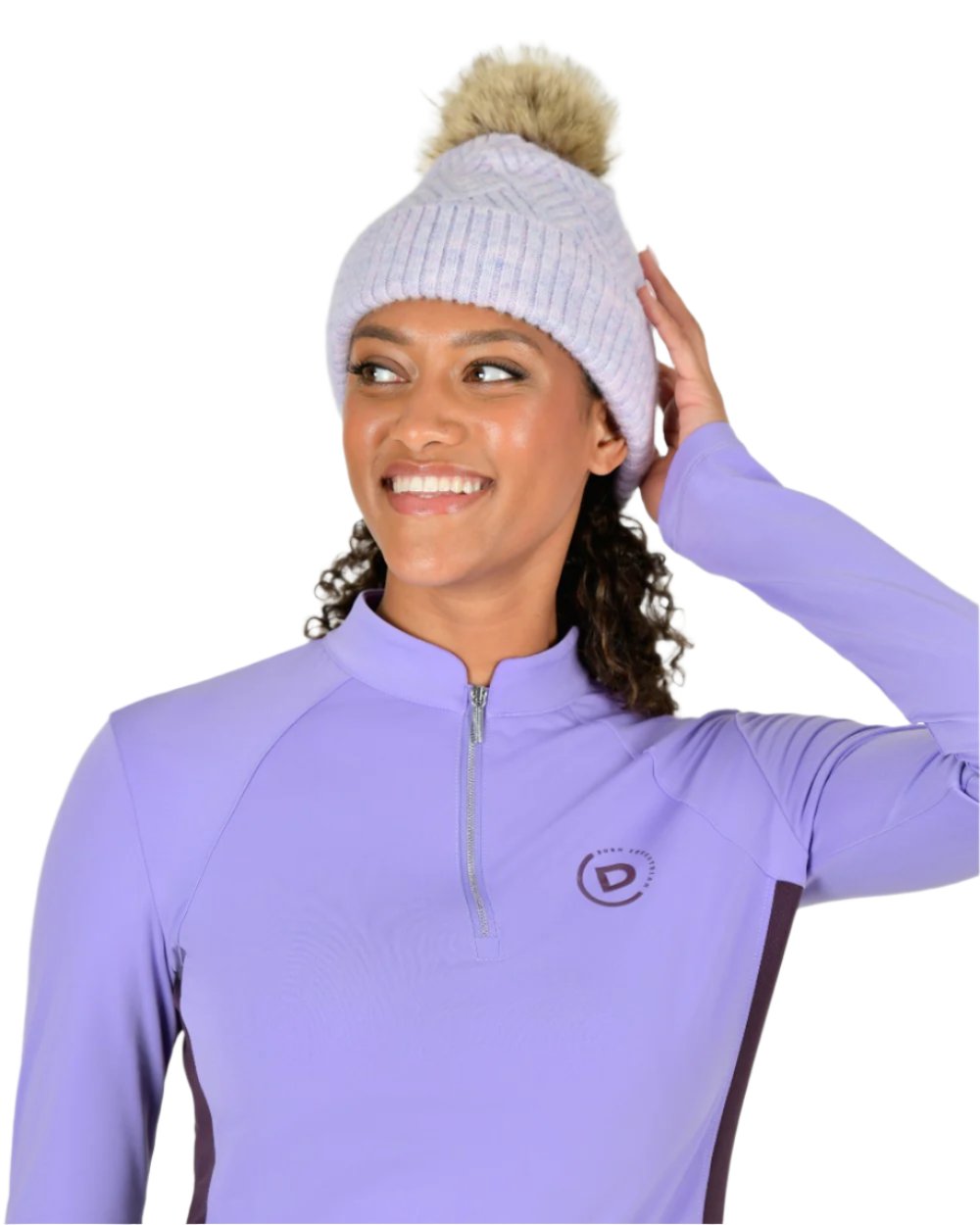 Purple Marle coloured Dublin Bea Beanie on white background 